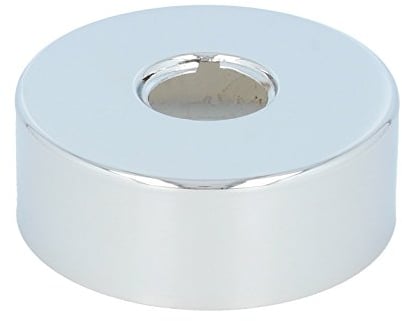 tecuro Gewinderosette Ø 27 mm Innen (3/4 Zoll), Ø 80 mm Außen, Höhe 30 mm, hochwertiges Messing verchromt, gerade Bauform, Rohrabdeckung