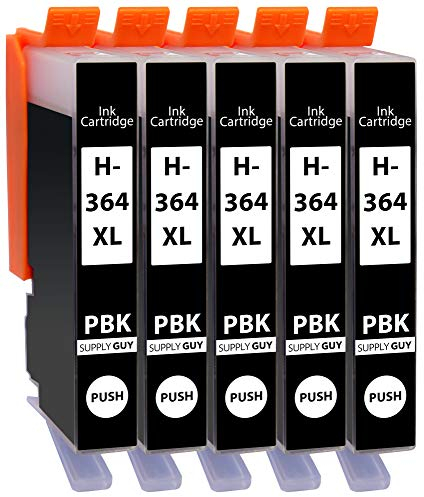 Supply Guy 5 Druckerpatronen kompatibel mit HP 364 Foto Schwarz - für HP364 364xl Modell CB322EE (kein Schwarz, nur für 5-Farben-Drucker geeignet!)