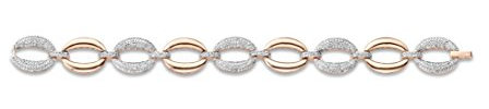 Orphelia Damen-Armband Silber vergoldet rhodiniert Zirkonia weiß Brillantschliff 18 cm-ZA-7211/RG