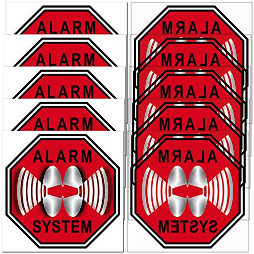 GreenIT Aufkleber Sticker 5cm Warnung Hinweis Stop Alarm System gesichert für Innenseite Fenster Scheibe (5)