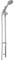 Aquariss Chrome Single Spray Shower Slider Rail Riser Kit + Shower Head + Shower Hose