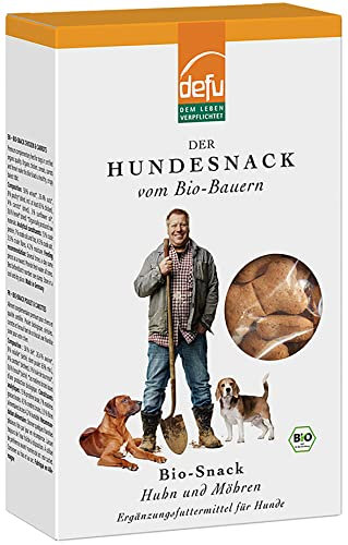 defu Hundesnack | 6 x 200 g | Bio Hundekekse Huhn & Möhren | Premium Bio Leckerlis für Ihren Hund