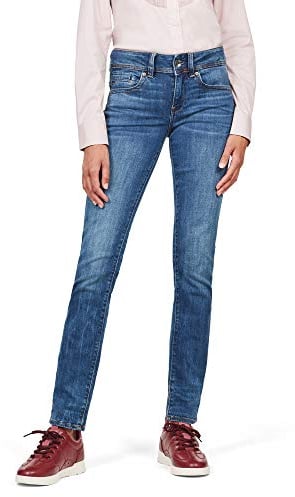 G-STAR Midge Saddle Straight Jeans Donna, Multicolore (Medium Indigo Aged D07145-8968-6028), 34W / 32L