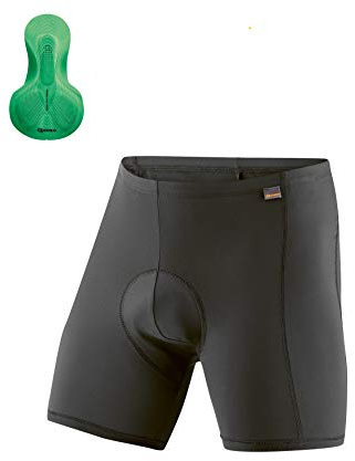 Gonso Sitivo U M, Herren Fahrradunterhose, Passt unter alle Rad-Shorts, Tights mit Sitivo Green Sitzpolster mit Poron-Elementen, Enganliegende Passform, Schwarz/Grün, Gr. M