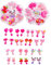 JZK 14 Paare Kunststoff rosa Kinder Mädchen Ohrringe Spielzeug Prinzessin Ohrringe für Kindergeburtstag Party Geschenk Party Dekoration Party Mitgebsel