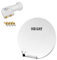HDSAT Pack Parabole Satellite Fibre Composite Blanche 60cm Brides INOX + LNB Twin HD 4K