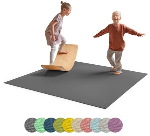 Ehrenkind® Made in Germany Anti-Rutsch Krabbelmatte Oeko-Tex Matten | Spielmatte Baby | Größe 180x100cm GRAU
