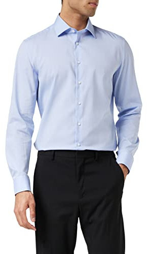 Seidensticker Herren Mens Slim Longsleeve Cotton Businesshemd, Hellblau(666260), 44 EU
