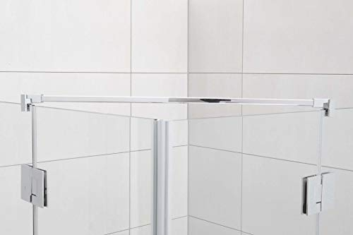 Stabilisationsstange für Eck-Duschen, Haltestange Glas-Glas, Stabilisator Runddusche (100cm, Chrom Eckig)