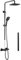 PHASAT Conjunto Ducha con Grifo Termostatica Columna Ducha Negro Tipo Lluvia Ducha 255 x190mm et Ducha de Mano 3 Funciones SB05-D