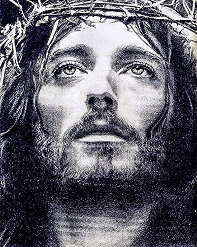 pigpigboss Jesus Diamant Malen nach Zahlen, 5D Full Diamond Art Painting Kits, Religiöse Jesus Diamant Malerei Punkte Kunst Handwerk für Erwachsene Anfänger Urlaub Segen (30 x 49,9 cm)