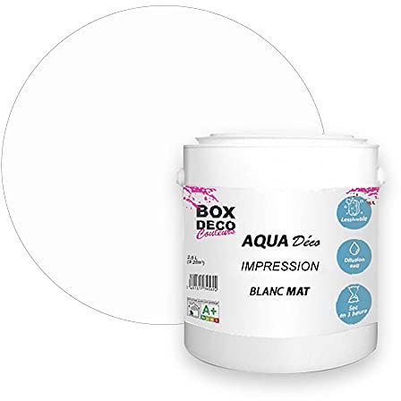 Peinture impression murale acrylique blanc aspect mat Aqua Déco - 2,5L