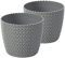 Tymar Blumentopf, 2er-Pack, runde Form, Übertopf, Häkeloptik (Grau, ø 19cm)