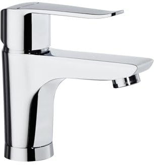 Ramon Soler - Grifo Monomando para Lavabo Cromado, Sistema de Ahorro de Agua C2, Válvula Automática, Diseño Moderno, Serie Ypsilon Plus