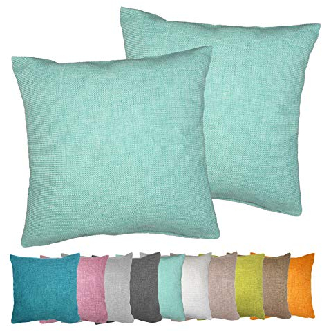 Moon Luxury Doppelpack Kissenhülle in Struktur-Optik Chenille garngefärbt 2 x (Petrol, Kissenbezug 30x50 cm)
