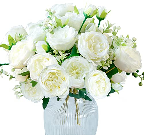 Hobyhoon Deko,Kunstblumenstrauss Echte Haptik Seidenblumen Artificiales Für Vase