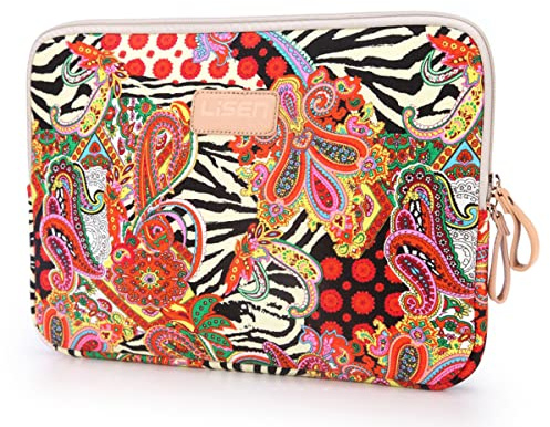 fdsmall Laptop Sleeve, 13-13.3 Inch, Waterproof, Shock Resistant Bag Case with Big Red Flower Pattern