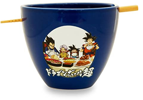 Dragon Ball Super Japanese Dinnerware Set | 16-Ounce Ramen Bowl with Chopsticks