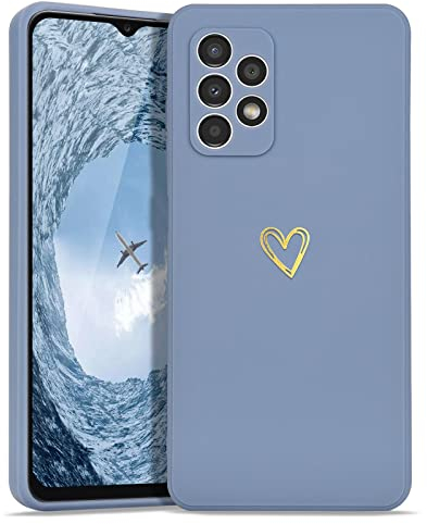 Lafunda Handyhülle Kompatibel mit Samsung Galaxy A13 4G Mädchen hülle UltraDünn Silikonhülle süß Liebesherz Schutzhülle stoßfest Case Back Cover mit Fallschutz für Samsung Galaxy A13 4G Blau