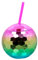 Boland Rainbow Disco Ball Drinking Cup with Straw 500ml 70s Fancy Dress Accessory Party Cup Partyare Disco Theme