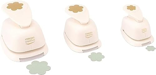 Vaessen Creative Stanzer Set - Motivstanzer - Blume - 3 Stück - Tonpapier und Bastelmaterial bis zu 250 g/m² - zum Basteln Mit Papier und Scrapbooking, Weiß-gold