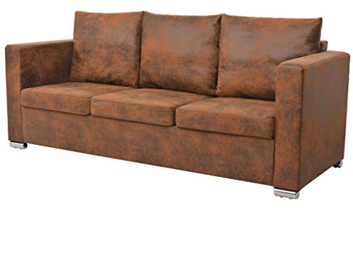Chusui 3-Sitzer Sofa, Wohnzimmer Couch, Wohnzimmer Möbel, Jugendsofa, Liege Wohnzimmer, Sofas & Couches, Jugend Kinderzimmer, 191 x 73 x 82 cm Künstliches Wildleder