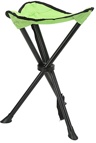 Taburete de Trípode Plegable de 200KG con Cojinete de Carga Antideslizante, Buena Estabilidad, Silla Plegable Portátil para Pesca Al Aire Libre, Camping, Picnics (Verde)
