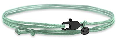 Nato Cuff - Doppelt gewickeltes Nylonarmband - handgefertigt in Frankreich - verstellbar - Herren und Damenschmuck (Grün/Schwarz)