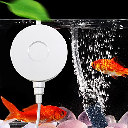 Pompe à Air Silencieuse Aquarium, Kit Pompe à air Aquarium avec un Pierre à Bulles pour petit et nano aquarium ou moyenne taille, <35dB ultra Silencieuse Aérateur Bulleur pour Aquarium Air