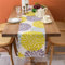 Tischläufer Leinen Tischläufer Frühling Wohnzimmer Gelb und Grau Tischdeko Boho Blumen Tischmatten für Kommode Schrank Tisch TV Küche Esstisch Party Bankett Hochzeit Tischläufer 40 x 140 cm