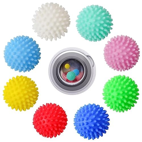 Tumble Dryer Balls For Laundry UK - 8pcs Drying Balls for Tumble Dryer Reusable Laundry Balls Washing Balls for Washing Machine Anti Static Tennis Balls for Washing Down Jacket