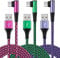 USB C Cable, 3Pack 6FT Type C Phone Charger Cable, Right Angle USB C Fast Charger Lead for Samsung Galaxy Z Flip 5 Z Flip 4 A16 A15 A14 A13 A12 A22 S25 S24 S23 S22 S21 S20, Sony Xperia, Google Pixel