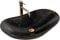 Rea Aufsatzwaschbecken Royal 60 Black Marble Mat Waschtisch Handwaschbecken Waschschale Waschbecken für Badezimmer aus hochwertiger Keramik 605 mm x 360 mm x 160 mm (schwarz matt)