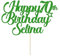 Personalised Happy Birthday Cake Topper Cake Decorations Double Sided Glitter Cake Toppers Custom Gifts for Women Men Friend with Any Age Name on 1st 10th 20th 30th 40th 50th (Green)