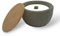 Holz & Stein Manufaktur - Steinfeuer XL aus Beton | Wiederbefüllbare Outdoor Kerze | Dauerdocht | Tischfeuer | Sojawachs - ⌀18cm x 10cm (Grau)