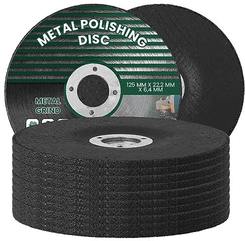 10x Disques à ébarber Métal Acier Fer 125 mm 22,2 x 6,4 mm Meules Meulage Meuleuse à Tronçonner D'angle Abrasif Ponçage Carbure de Silicium