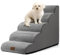 COZY KISS Hundetreppe für Kleine Hunde 57cm, Haustiertreppe für Hochbett aus Hochdichtem Schwamm, Hunde Treppe Hunderampe mit Waschbarem Bezug und Rutschfestem Boden, 40x84x57cm, 5 Stufen, Grau