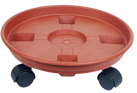 JISADER Porte Plante a roulettes, Support Roulant Plantes, Chariot de Plantes à 360 Degrés, Support de Pot de Fleur pour Intérieur à Extérieur, Plante, Pied de Parasol, Poubelle, 40CM