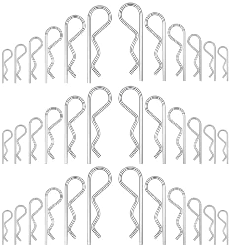 EIHI Coppiglie a Scatto 40 Pezzi Copiglie Clips, Coppiglie Mollette a R, Coppiglie di Sicurezza R Clips, Capelli Pin Hitch Assortimento Kit per Trattori Auto Camion Trattore