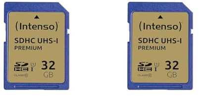 Intenso Premium SDHC UHS-I 32GB Class 10 Speicherkarte blau (Packung mit 2)