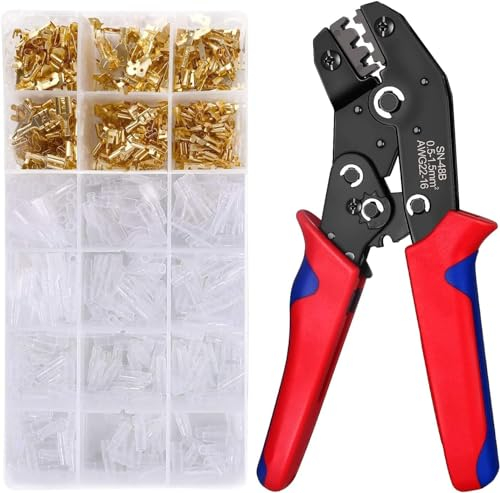BESCOST 600 pcs Pinza Crimpatrice Terminali Elettrici Professionali Cavo connettore 0.5-1.5 mm²