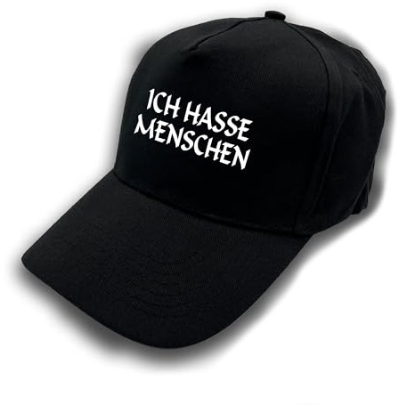Herzbotschaft Baseball Cap | Schirmmütze | Ich Hasse Menschen | Farbwahl | Unisex Baseball Mütze | hochwertiger Druck | OneSize durch verstellbaren Klettverschluss