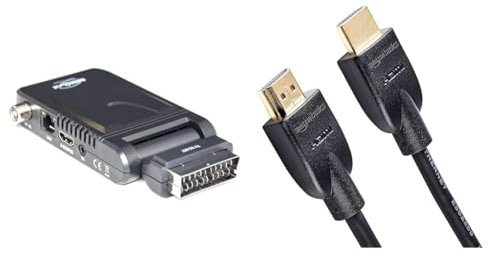 Digiquest Decodificador Digitale INVISIBILE, Mediaplayer, Negro, DVBT2, HEVC H 265 & Amazon Basics - Cable HDMI 4K de 0,9 m, Alta Velocidad de 18 Gbps con Ethernet, 4K@60 Hz, 2160p, Negro