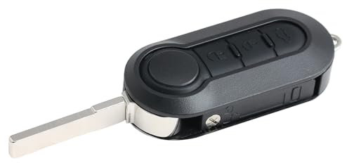 Wonvify Ricambio Chiave per Telecomando Compatibile per Fiat 500, con Lama a 3 Tasti Guscio Chiave Telecomando Auto per FIAT Grande Punto Evo Panda 500 Bravo Ducato Doblo (Tasti Bianchi)