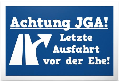 DankeDir! JGA Letzte Ausfahrt vor Ehe - Schild 30 x 20 cm - Partydeko Junggesellenabschied Accessoires - Geschenk Bräutigam Braut Deko Idee Karte Überraschung Bachelor Party Bride Groom Bauchladen