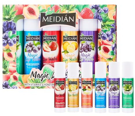 6er-Pack Lippenbalsam, natürlicher Lippenbalsam, Lippenpflegeprodukte, feuchtigkeitsspendend, beruhigend, rissige Lippen, 6 Geschmacksrichtungen, Lippenfeuchtigkeitscreme