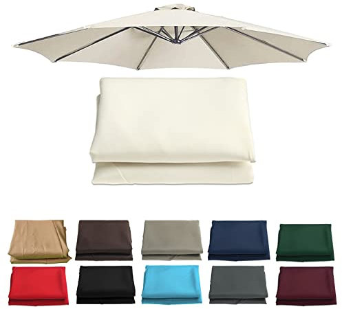 Toldo universal de repuesto para sombrilla de mesa de mercado, 6 varillas, beige, 2,7 m, más de 10 colores