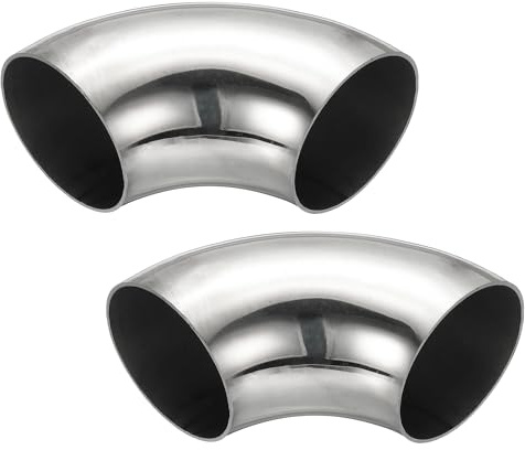 PATIKIL 2 Pezzi Curva A 90 Gradi Con Mandrino Diametro Esterno 60mm Acciaio Inox 304 Per Tubo Di Scarico RinghieramisuraHVAC
