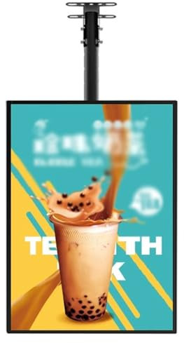 Slim LED Light Box, TV Light Box Billboard with Telescopic Pole, Wall-Mounted Advertising Display Frame, Illuminated Poster Display Screen, LED Backlit Menu Board,for Restaurants,Bars,Shops(Vertical s