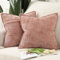 Madizz 2 Pezzi Copri Cuscini in Chenille Morbido con Bordo Decorativo Copricuscini Fodere per Cuscino Lusso Stile per Divano e Letto Rosa 50x50 cm